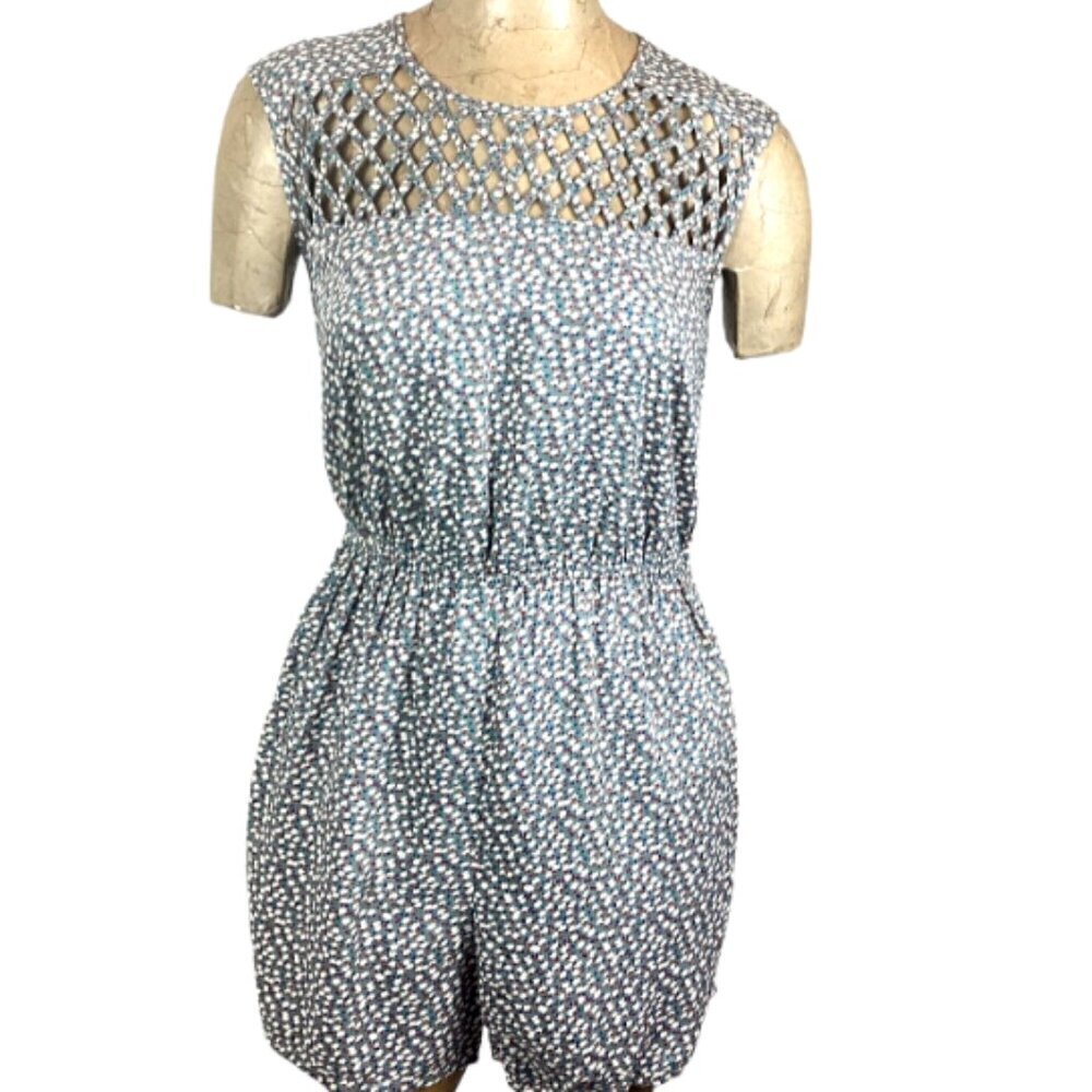 American Rag Cie Romper Lattice Cutout S Ditsy Floral Cottagecore 238B